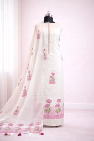 Soft Floral Mul Cotton Unstitched Suit