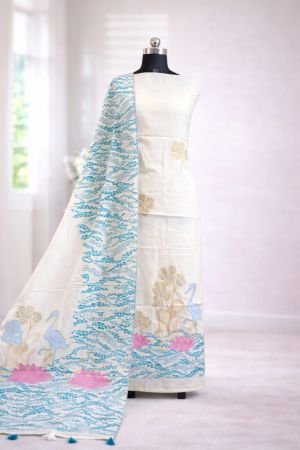 Soft Floral Mul Cotton Unstitched Suit