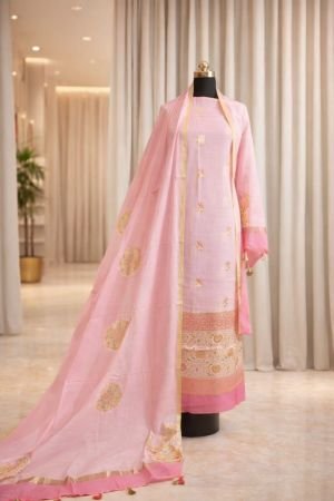 Mul Suit With Banarasi Weaving Dupatta
